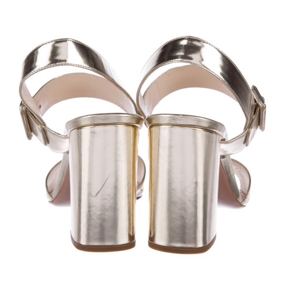PRADA - Metallic Leather Sandals Size: 12 | IT 42 - Picture 5 of 12